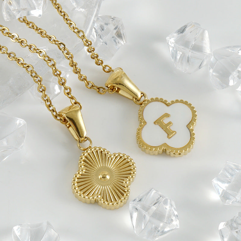Anita Initial Clover Necklace