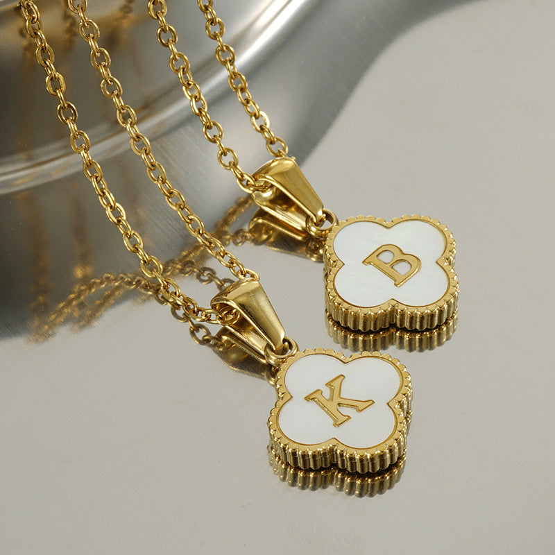 Anita Initial Clover Necklace