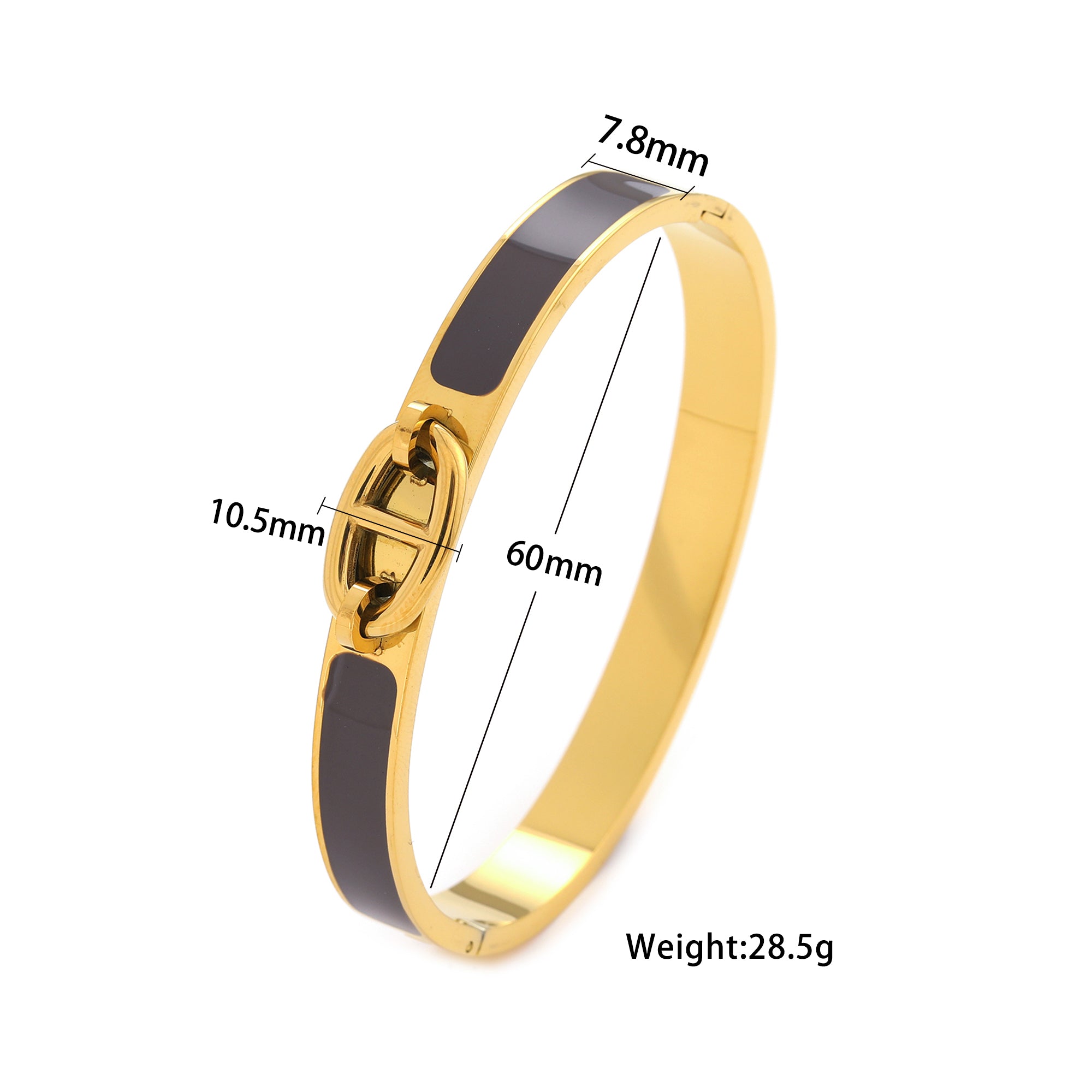 Oval Design Stainless Steel Coloful Bangle