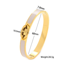 Oval Design Stainless Steel Coloful Bangle