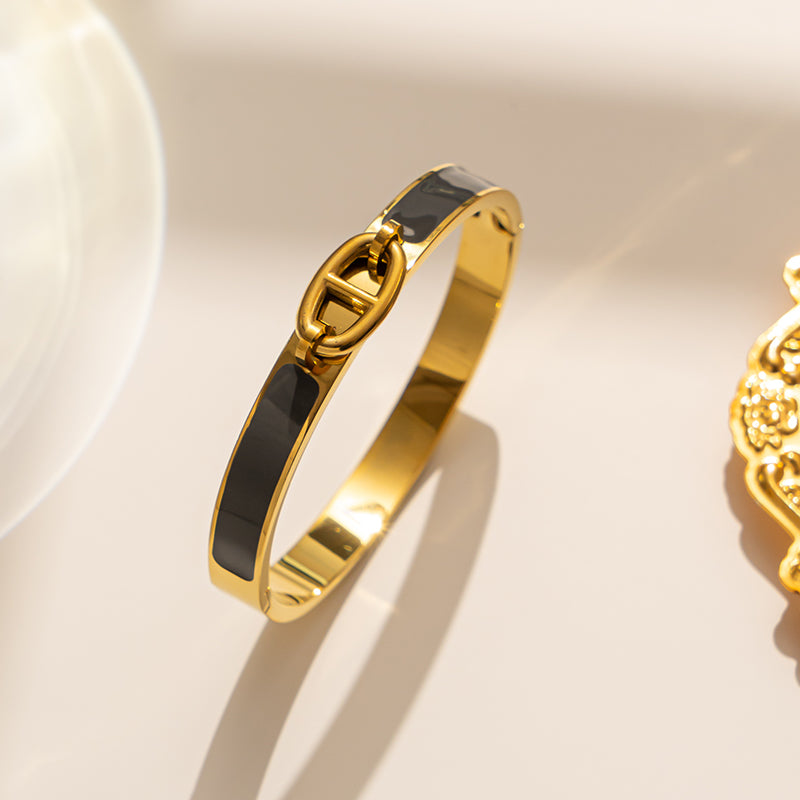 Oval Design Stainless Steel Coloful Bangle