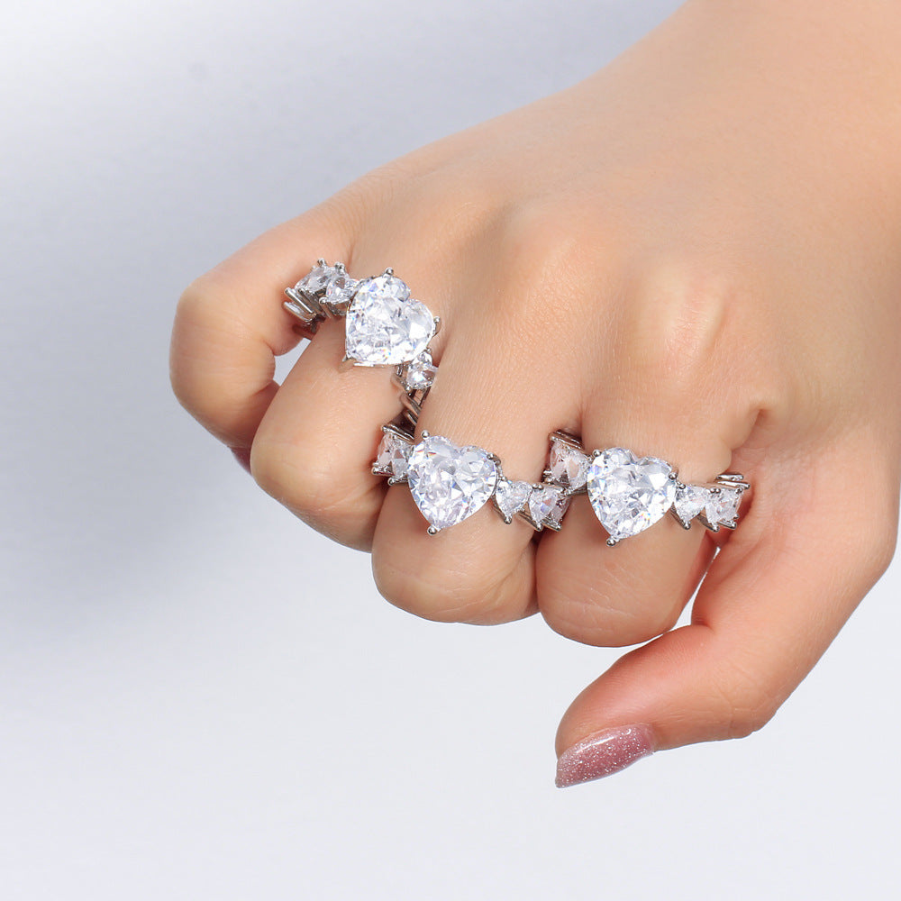 Heart Shaped Rhinestone Ring