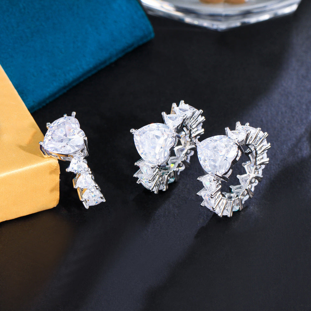 Heart Shaped Rhinestone Ring