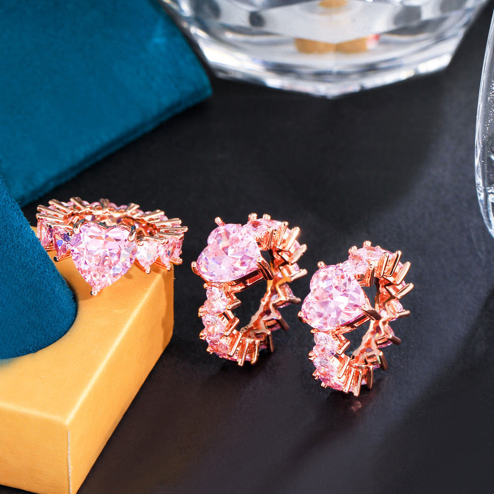 Heart Shaped Rhinestone Ring