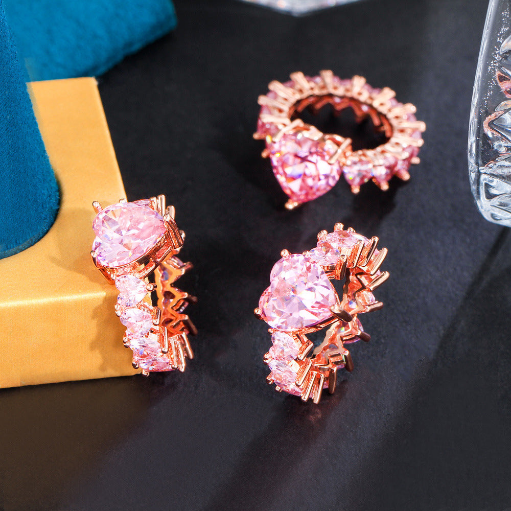 Heart Shaped Rhinestone Ring