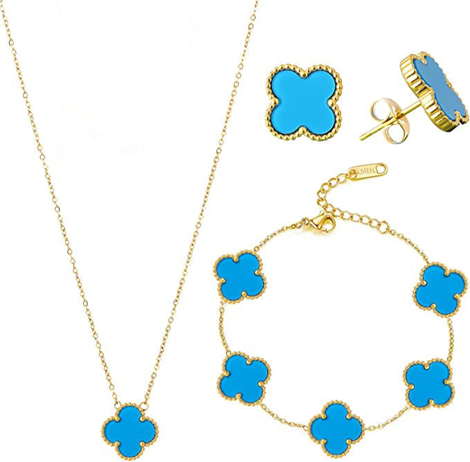 Flower Clover 3 piece Jewelry Set