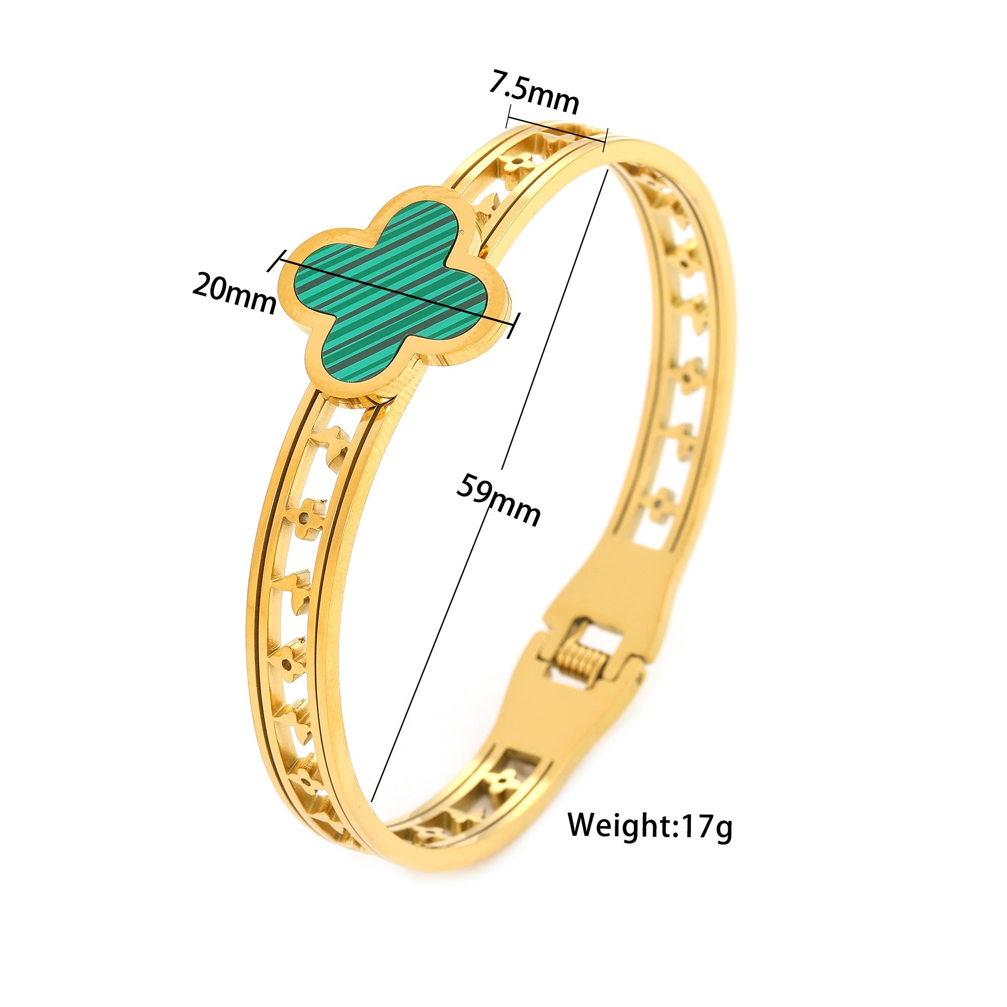 Michelle Flower Four Clover Bangle