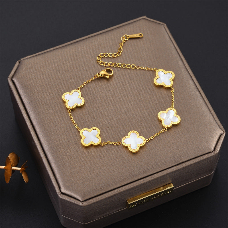 Clover Stainless Steel Coloful Bracelet