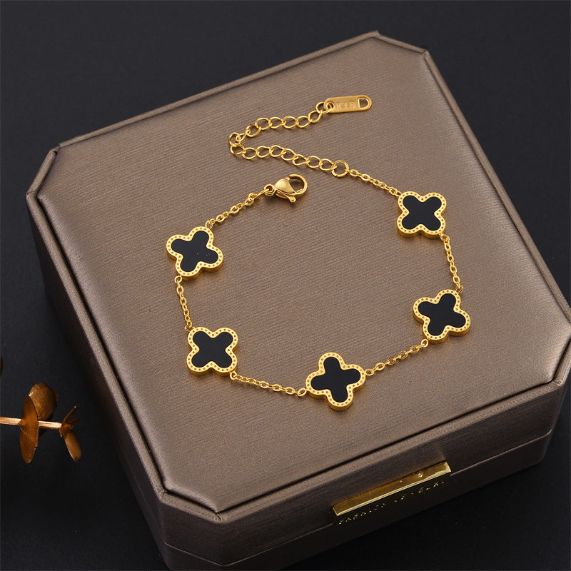 Clover Stainless Steel Coloful Bracelet