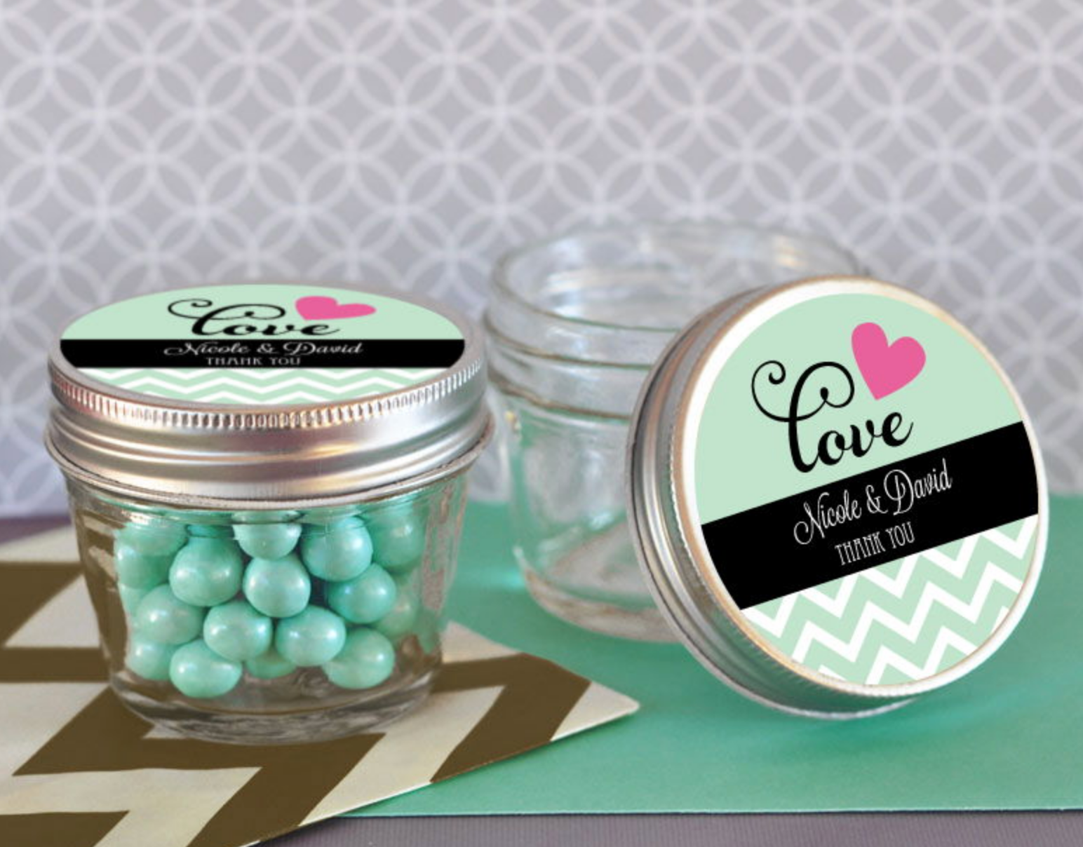 Tea Party Small 4 oz Mason Jars - set of 24