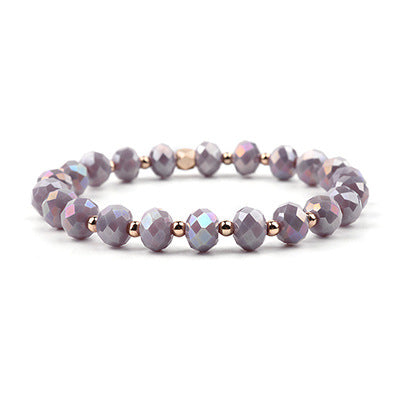 Lavender Crystal Bracelet with Gold Beads