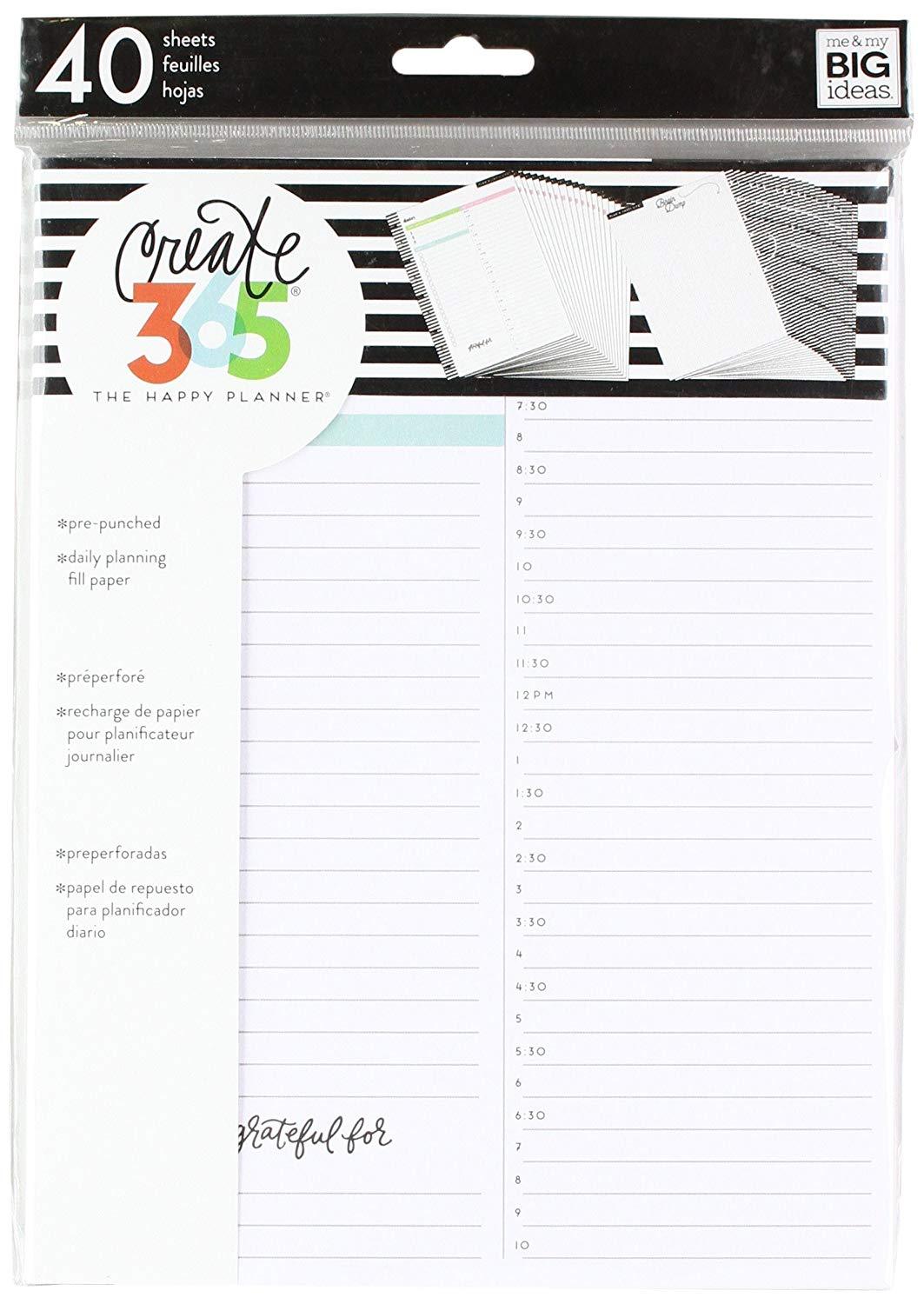 The Happy Classic Planner Filler, Daily Fill Paper