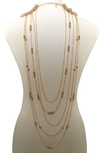 Multi-Layered Pearl Necklace Set With Ear Drop Pearl Hook Earrings