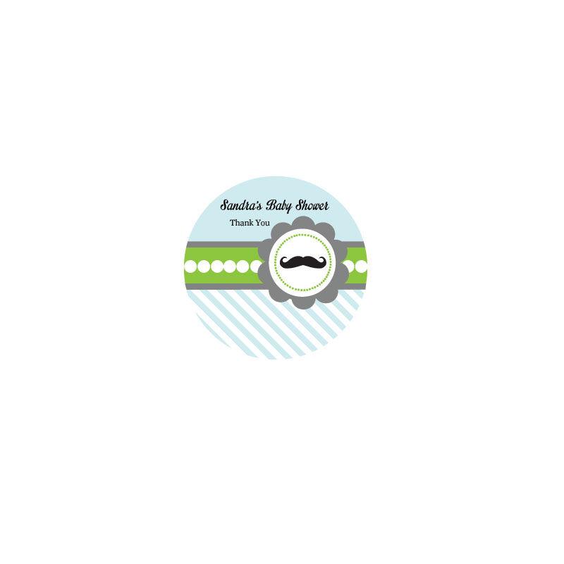 Little Man Party Personalized Round Labels