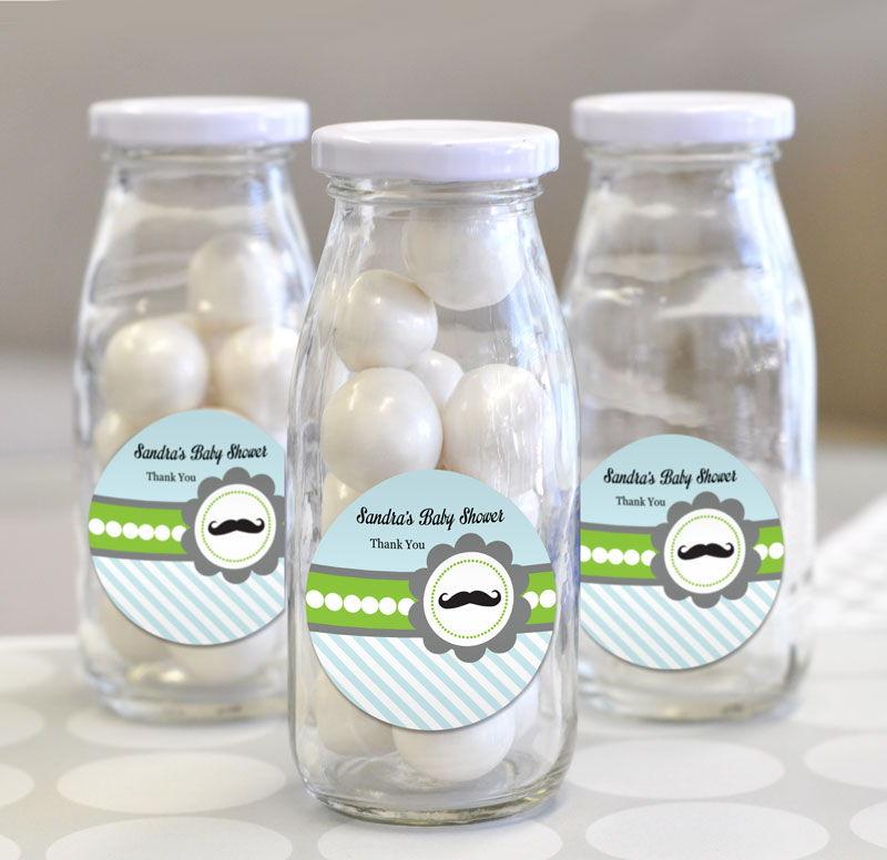 Little Man Party Personalized Milk Bottles