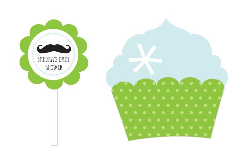 Little Man Party Cupcake Wrappers & Cupcake Toppers (Set of 24)