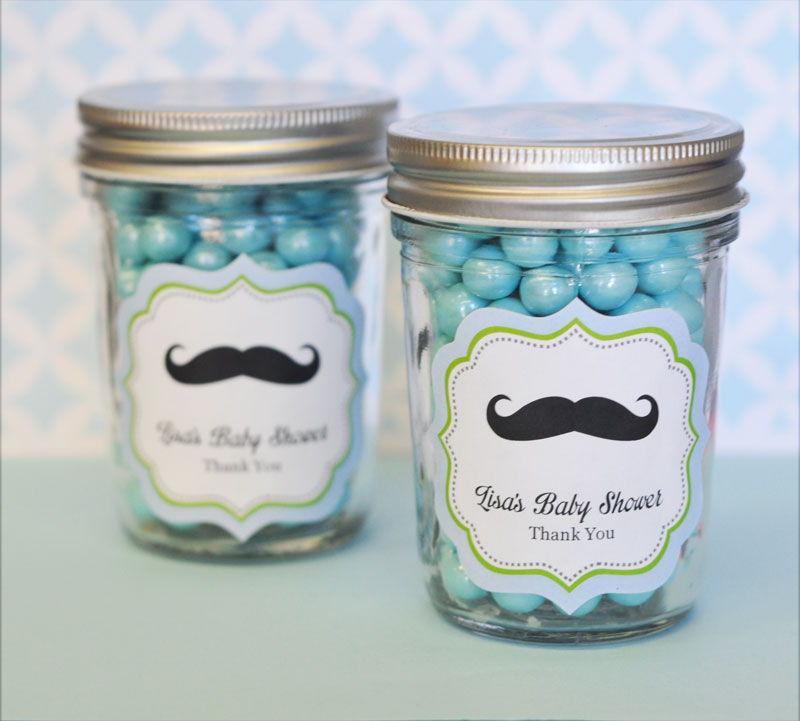 Little Man Party Personalized Mini Mason Jars