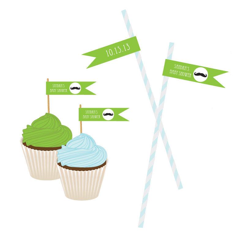 Little Man Party Personalized Flag Labels