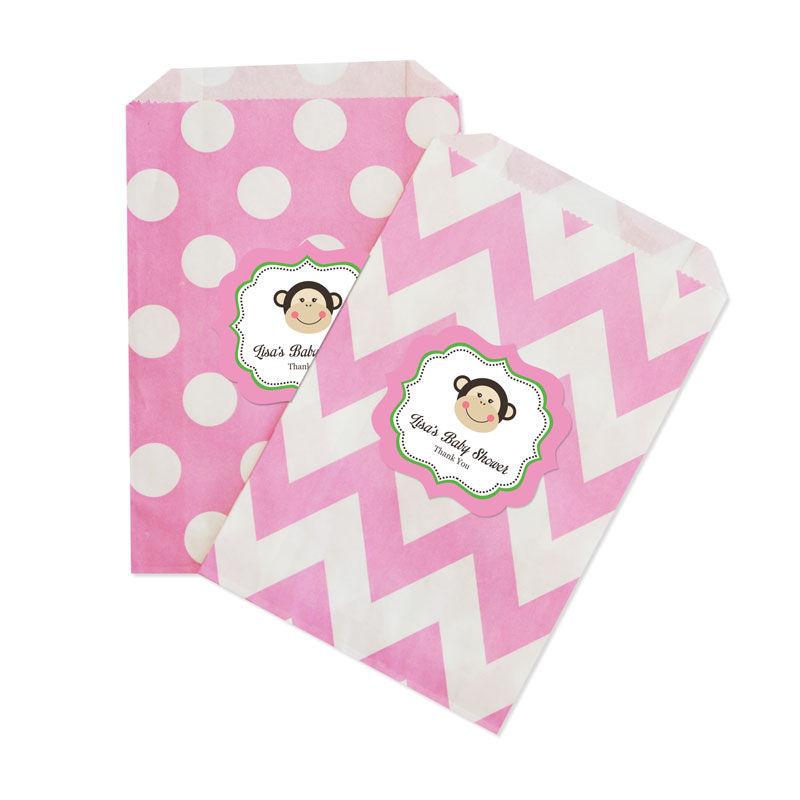 Pink Monkey Chevron & Dots Goodie Bags (set of 12)