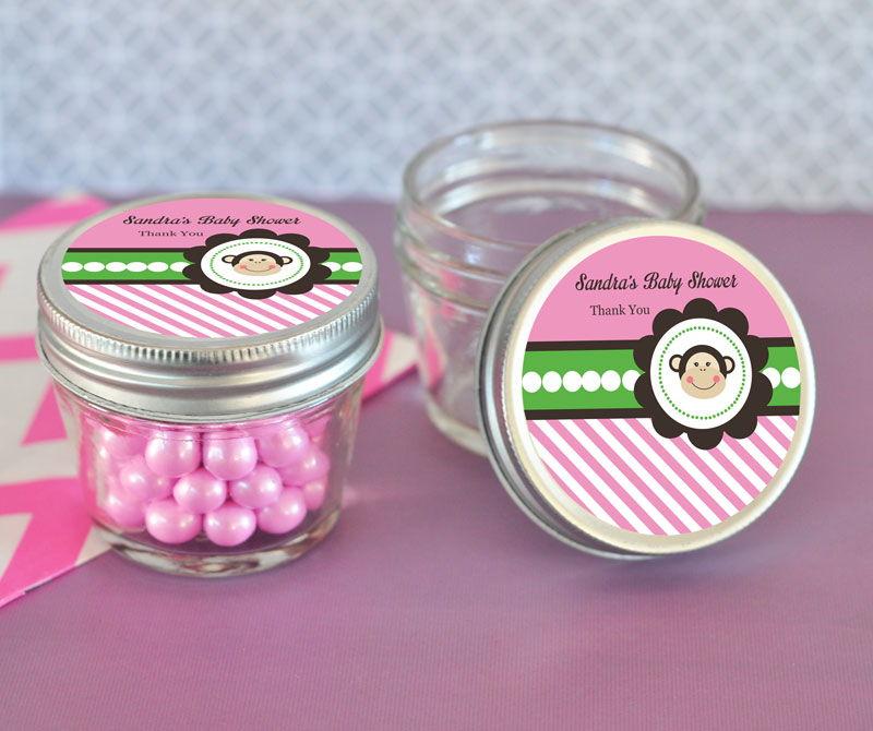 Pink Monkey Party Small 4 oz Mason Jars