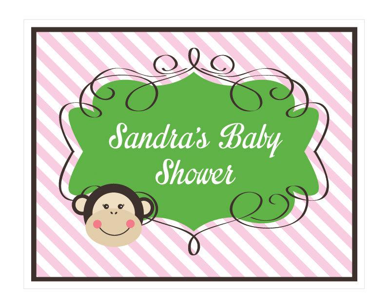 Pink Monkey Party Sign