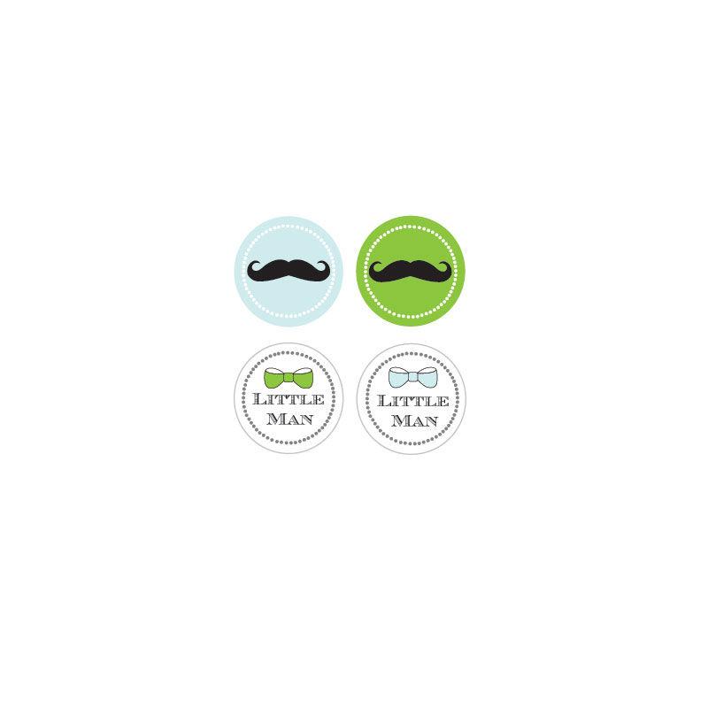 Little Man Party Decorative Mini Stickers (Set of 32)