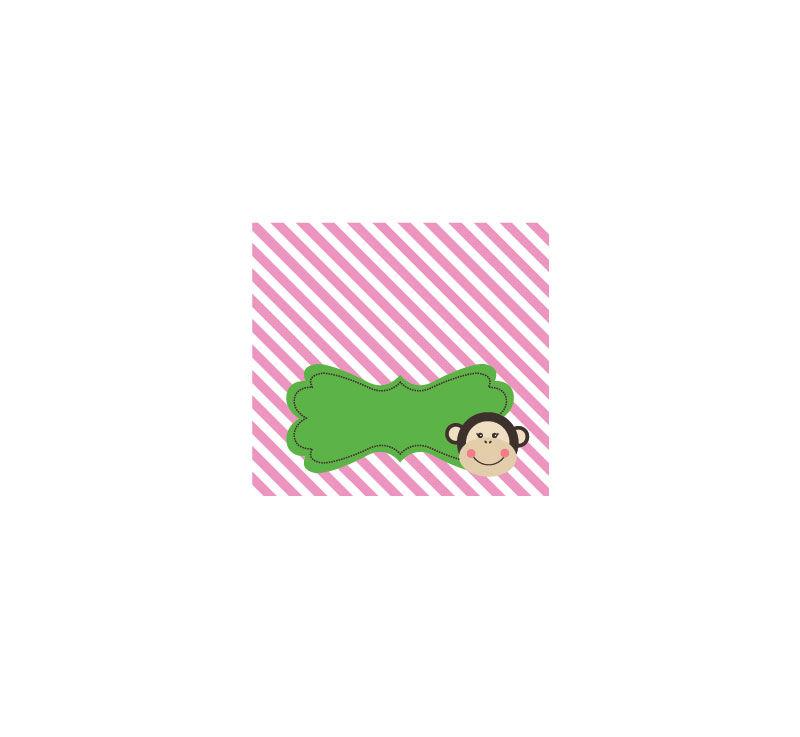 Pink Monkey Party Menu CardsPlace Cards (Set of 4)
