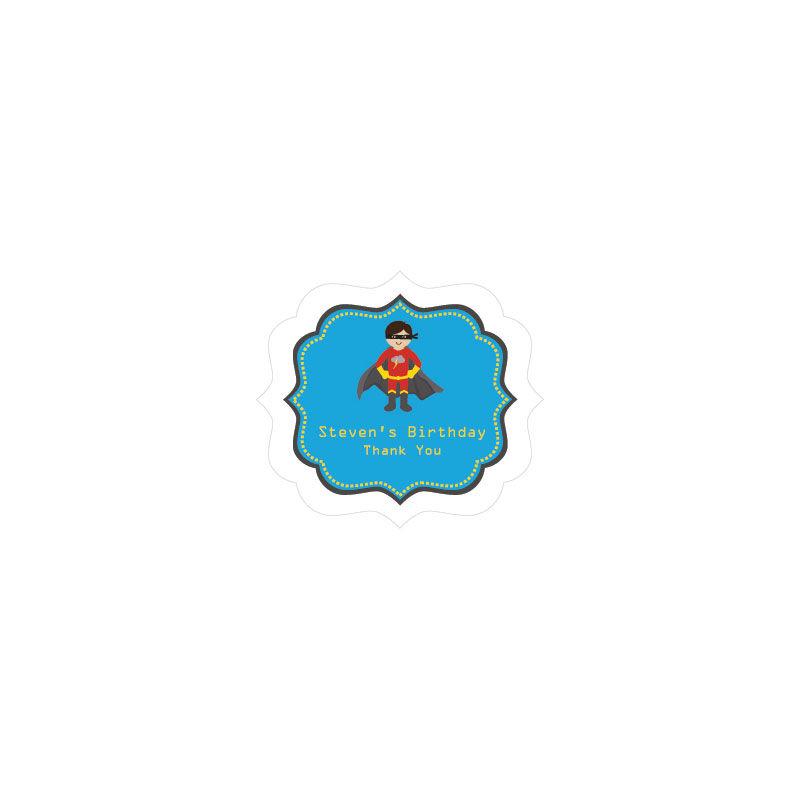 Super Hero Boy Birthday Frame Personalized Labels