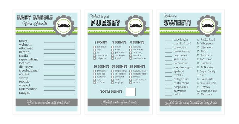 Baby Shower Games (Set of 10) - Little Man