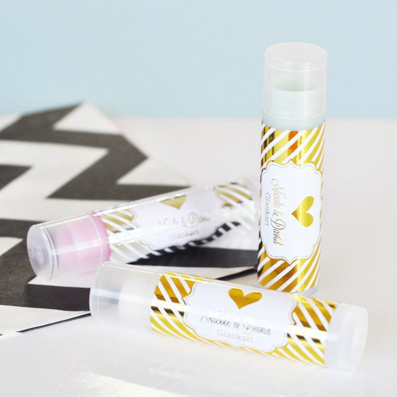 Personalized Metallic Foil Lip Balm Tubes - Set of 24