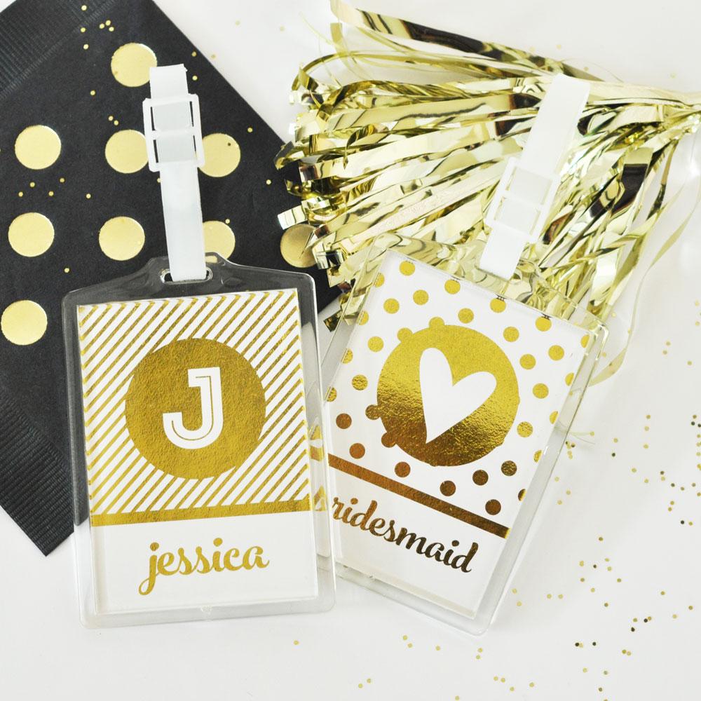 Custom Metallic Foil Luggage Tags (set of 4)