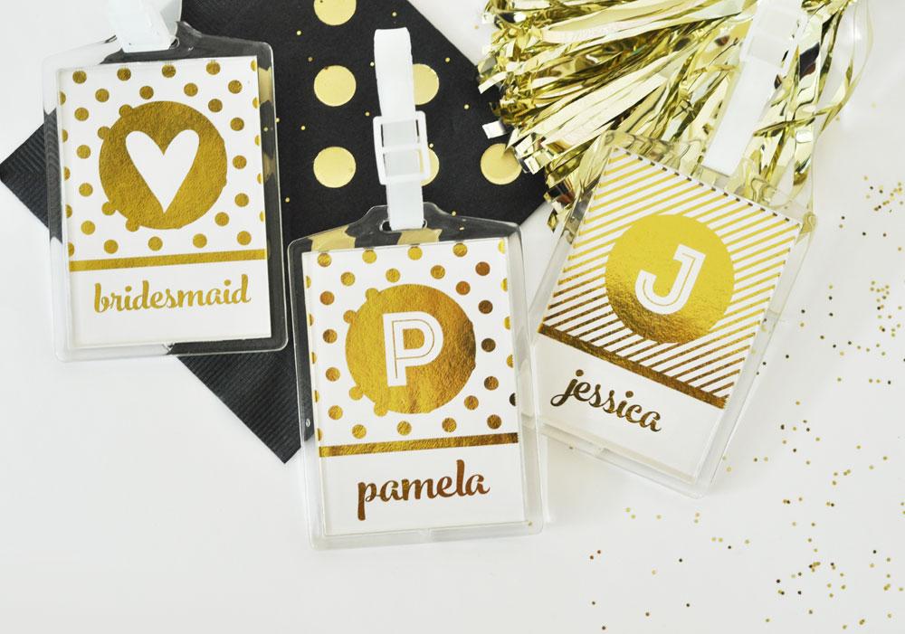 Custom Metallic Foil Luggage Tags (set of 4)