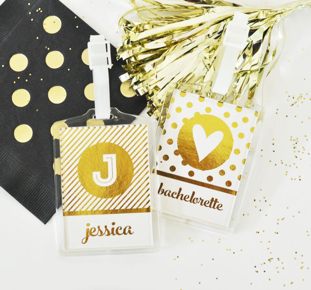 Custom Metallic Foil Luggage Tags (set of 4)