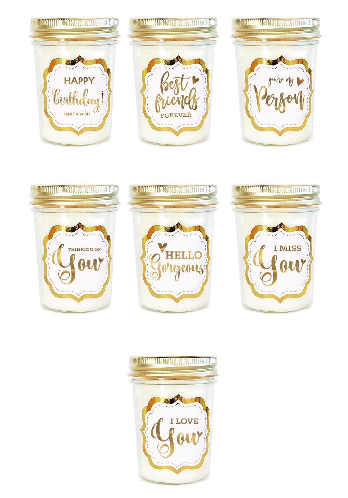 Theme Mason Jar Candle - Gold Foil