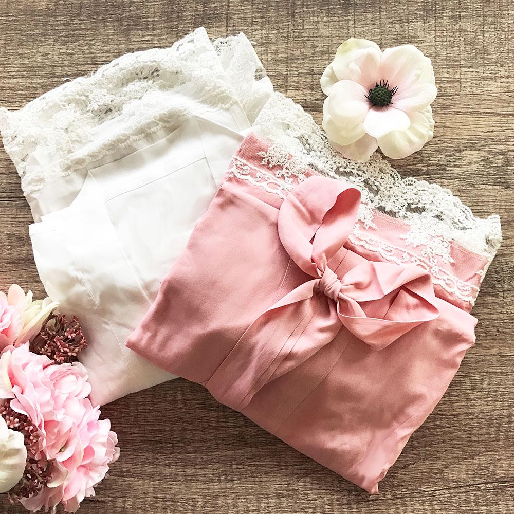 Cotton Lace Robes - Bridal Party Personalization Available