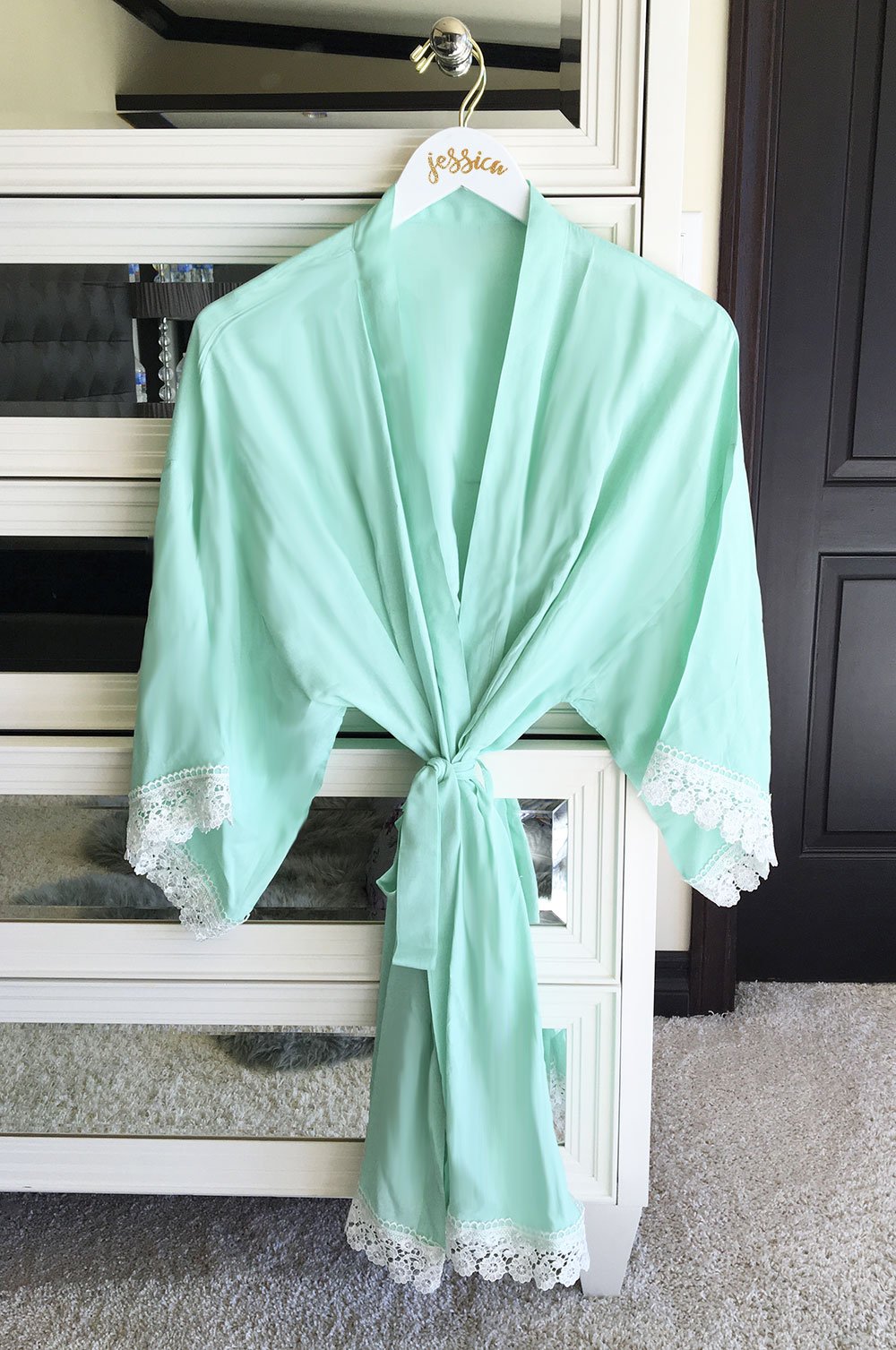 Cotton Lace Robes - Bridal Party Personalization Available
