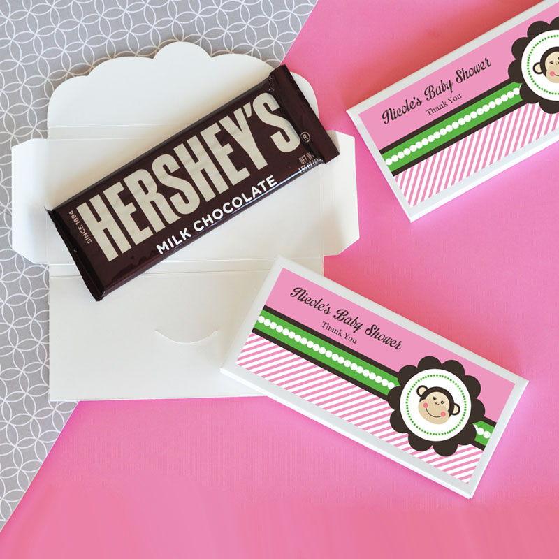 Personalized Pink Monkey Candy Wrapper Covers