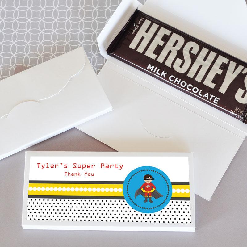 Personalized Super Hero Boy Birthday Candy Wrapper Covers