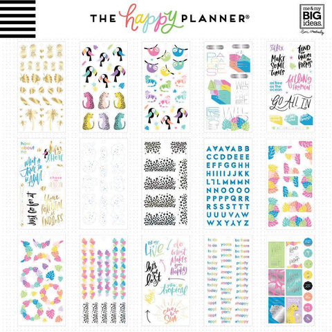 Happy Planner Value Pack Stickers - Pastel Tropics