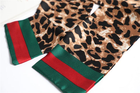 Leopard Green Red Line Scarves