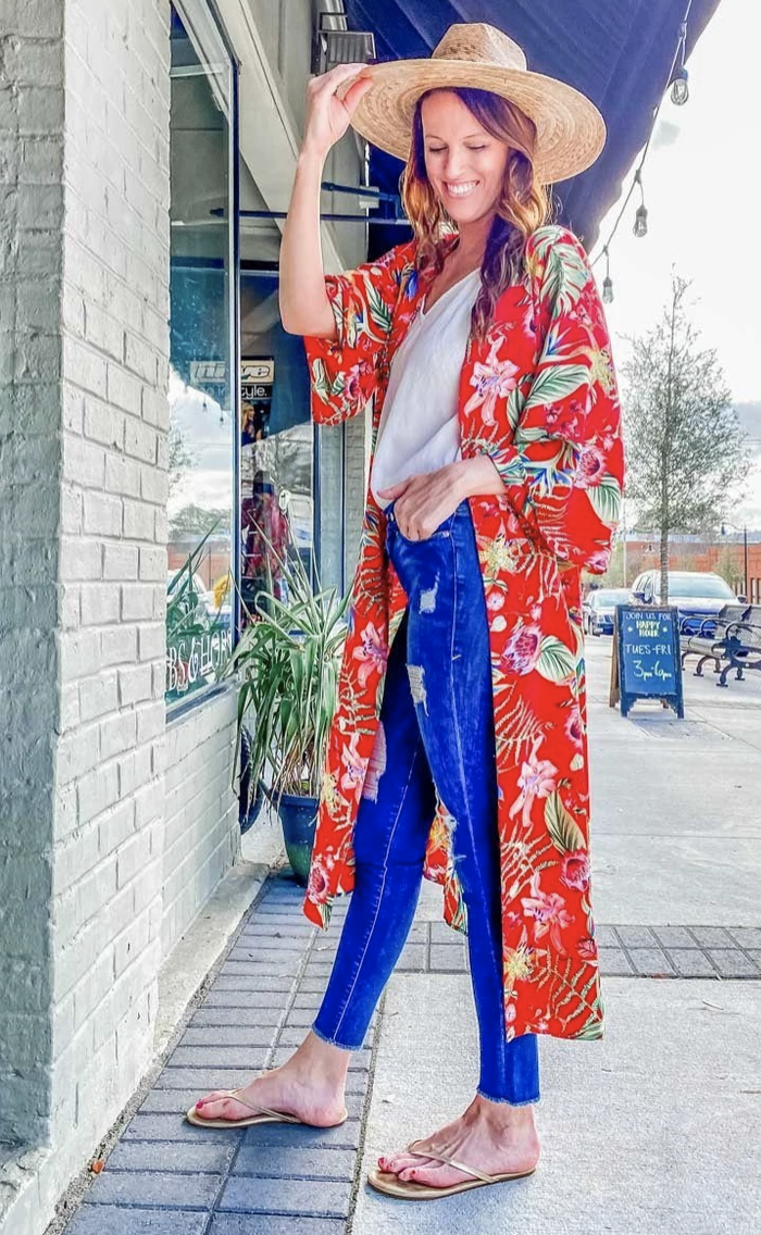Red Hawaii Ready Kimono