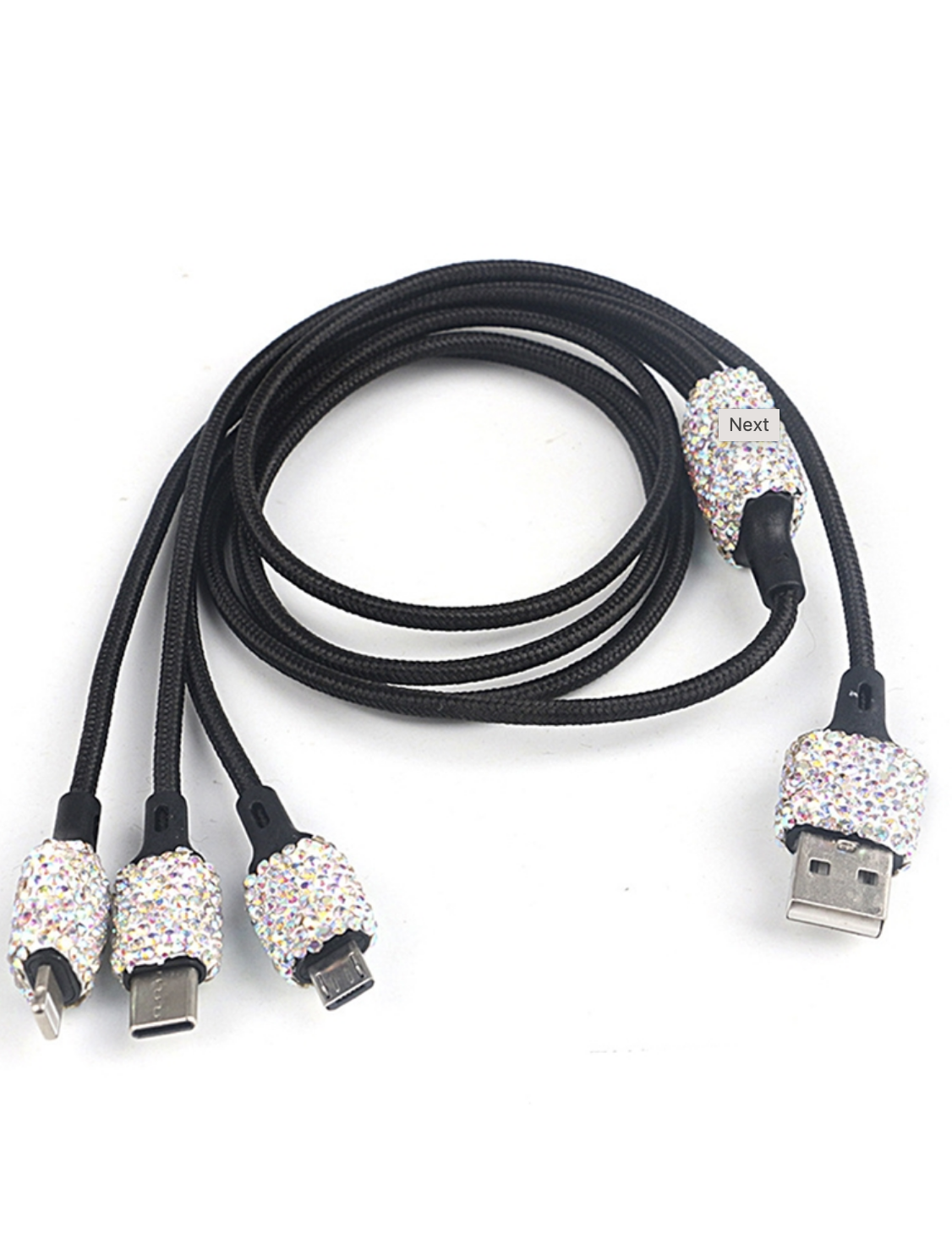 Rhinestone Charging Cable