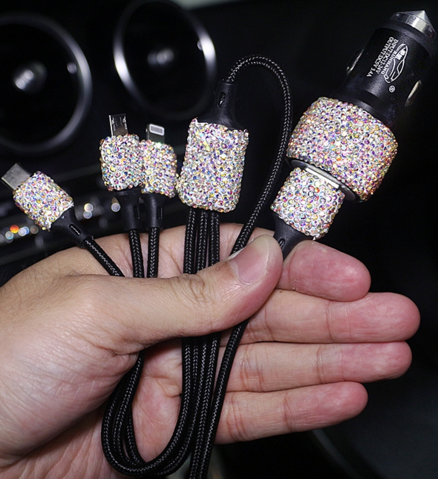 Rhinestone Charging Cable