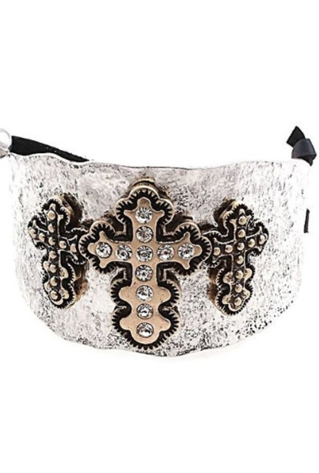 4 1/2 Inch Wide Metal Plate Adjustable Suede Leather Bracelet