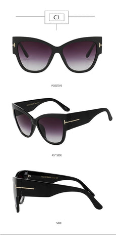 Cat Eye Sunglasses with Gradient Lens