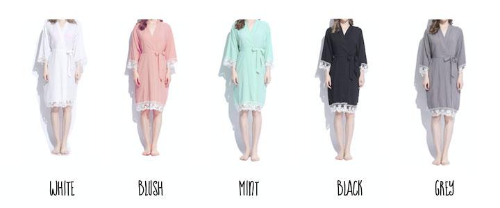 Cotton Lace Robes - Bridal Party Personalization Available