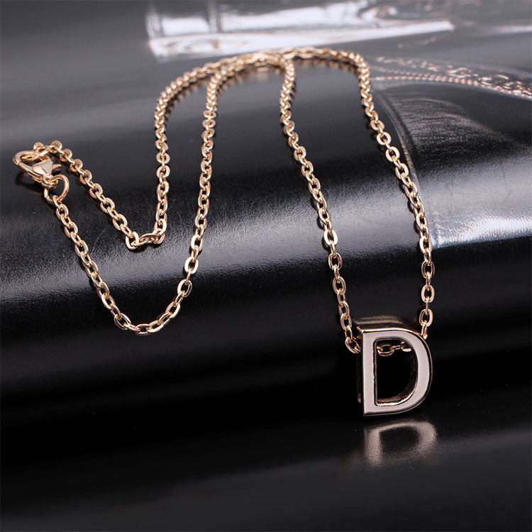Letter Charm Pendant Necklace Women