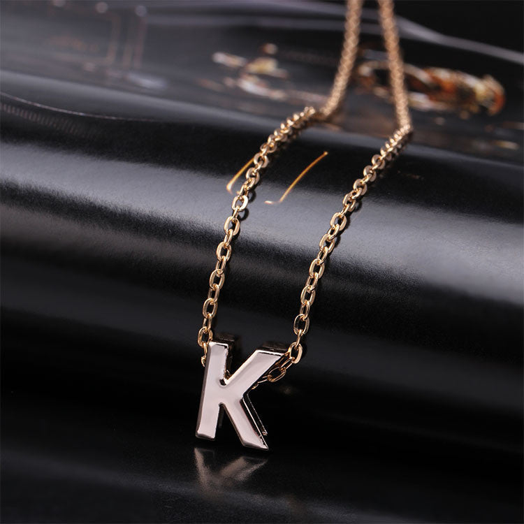 Letter Charm Pendant Necklace Women