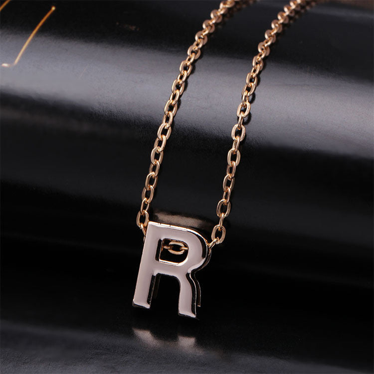 Letter Charm Pendant Necklace Women