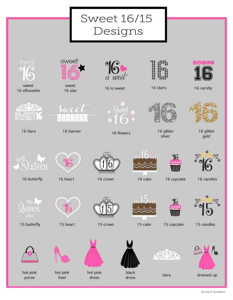 Personalized Sweet 16 or 15 Cupcake Wrappers & Cupcake Toppers (Set of 24)